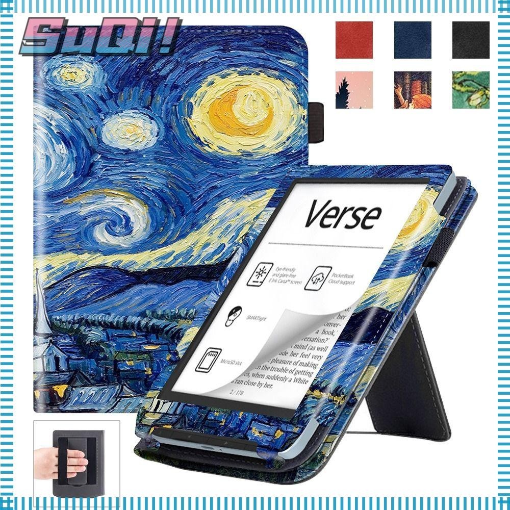 Suqi eReader Cover, Auto Sleep/Wake Kickstand สมาร ์ ท , Professional 6 นิ ้ วหนังกันกระแทกป ้ องกันสําหรับ Pocketbook Verse/Verse