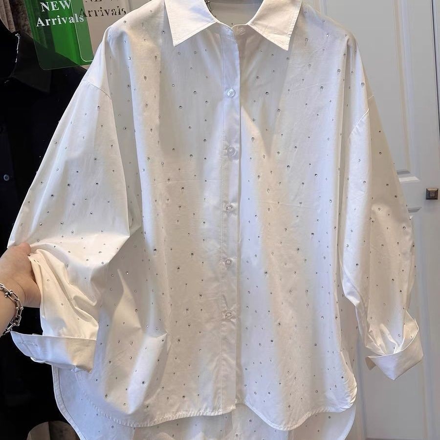 2025 หลวมเกาหลีรุ่นเสื้อเรียบง่ายแนะนําสีทึบแฟชั่นสไตล์ใหม่เสื้อแขนยาวลําลองผู้หญิงทุกการแข่งขันออกแบบด้านบน [พร้อมสต็อก