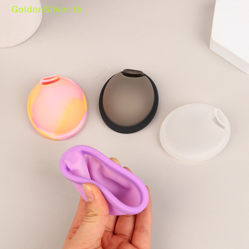Goldensilver ประจําเดือน Disc Flat-fit Design ผู ้ หญิง Health Care Feminine สุขอนามัยซิลิโคนประจําเดือนถ ้ วยประจําเดือน Collector Extra-Thin TH