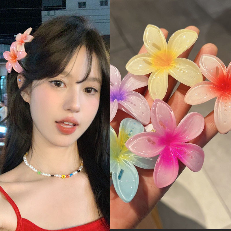 1 ชิ ้ นหวานสาว 4 ซม.น ่ ารักดอกไม ้ Plumeria Hairpin คลิปด ้ านข ้ าง Bangs คลิปอุปกรณ ์ เสริมผม