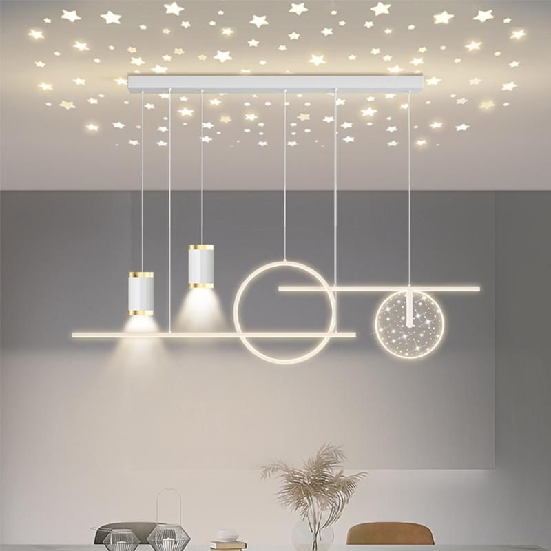 ห ้ องรับประทานอาหารโคมระย ้ าโมเดิร ์ น Minimalist โต ๊ ะรับประทานอาหารโคมไฟสแกนดิเนเวียนหรูหรายาวจี ้ รับประทานอาหาร - รูปที่ 3