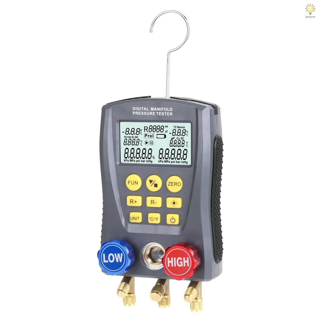 เครื่องวัดความดันเครื่องทําความเย็นดิจิตอลสูญญากาศความดัน Manifold Tester Meter HVAC อุณหภูมิเครื่องทดสอบ Digital Manifold Gauge Meter HVAC สูญญากาศความดัน