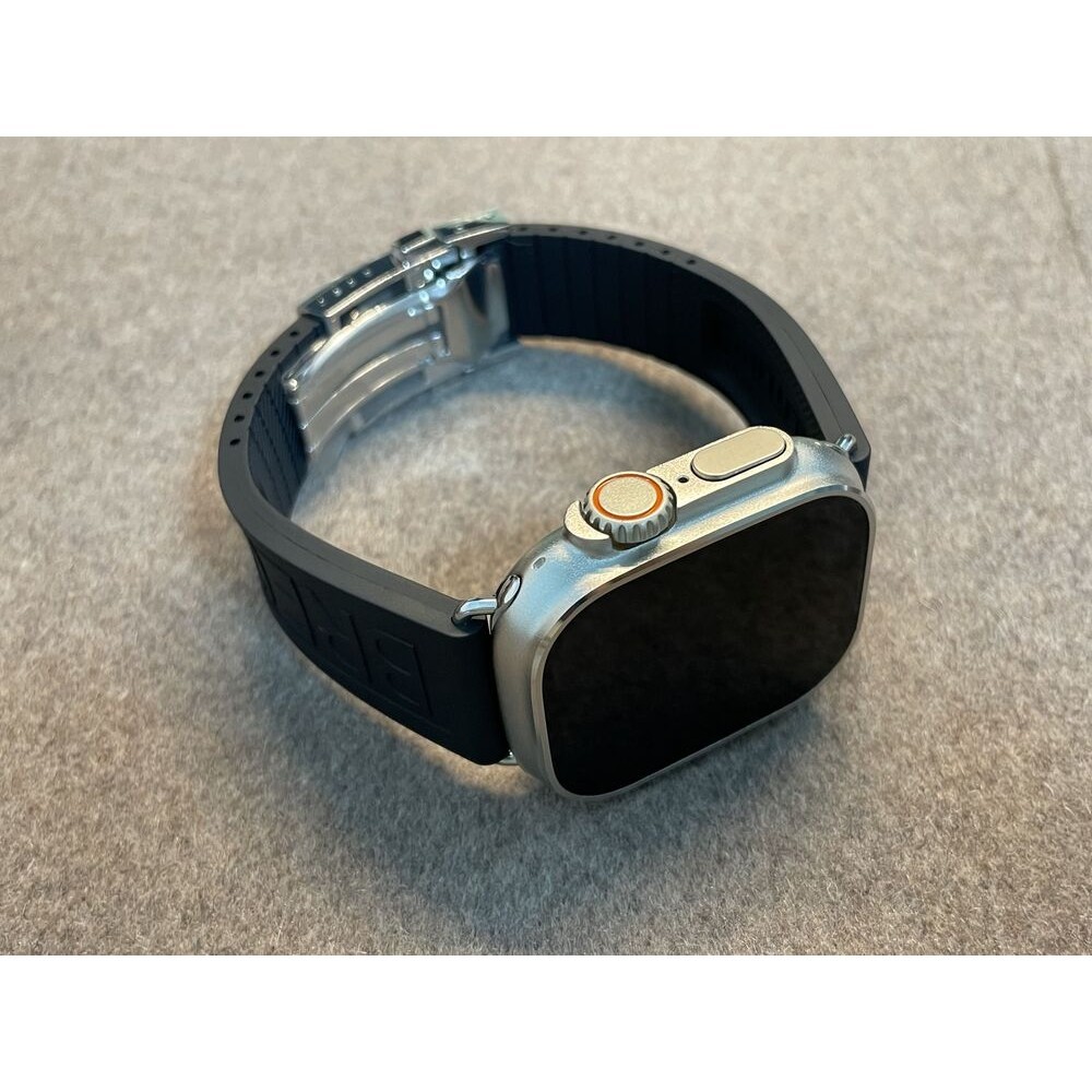 สายรัดยางสีดํา Breitling Superocean เหมาะสําหรับ Apple Watch Ultra 42 44mm 45mm 49mm