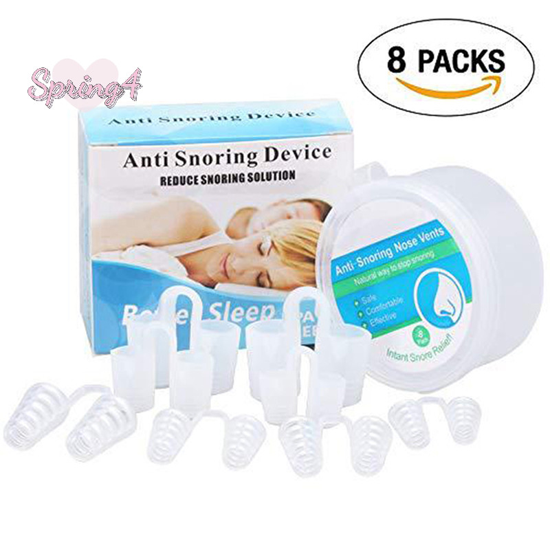 <Spring4> 8 ชิ้นหยุดกรนจมูกช่องระบายอากาศคลิปป้องกัน snore sleep apnea อุปกรณ์จมูก Nice