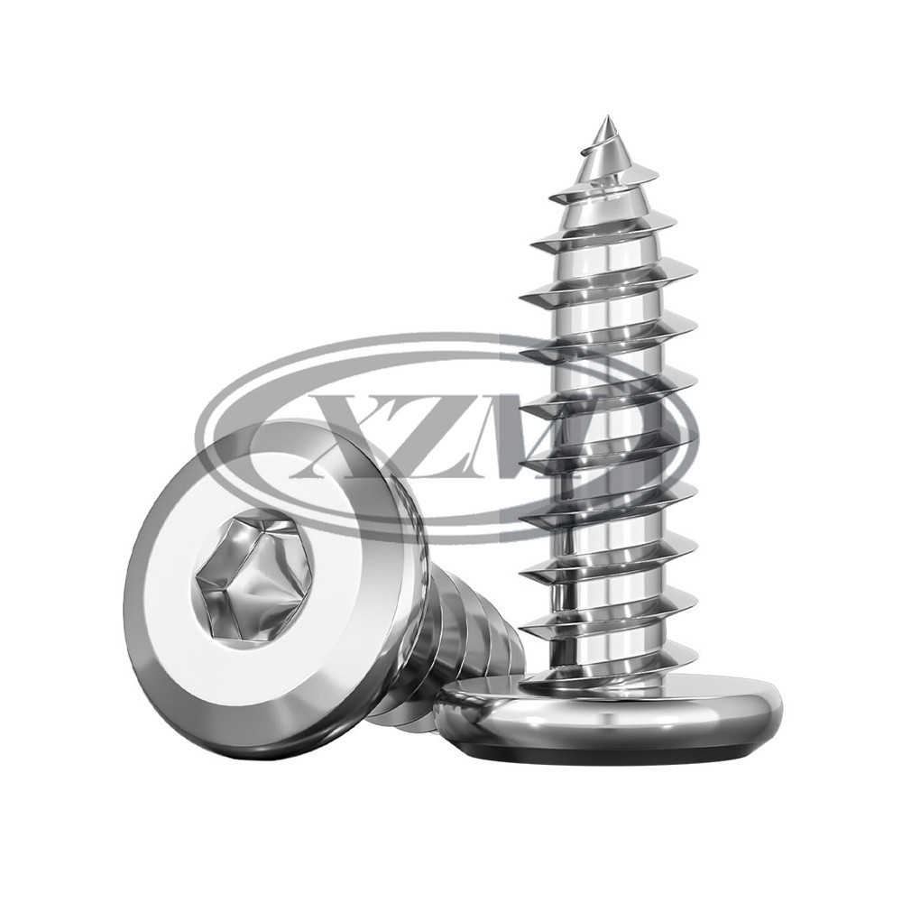 M2-M5 วจม สกรู เกลียวปล่อย สกรูหัวจมแบน สแตนเลส304 ตนเองแตะหกเหลี่ยมด้านใน【XZM-3B】