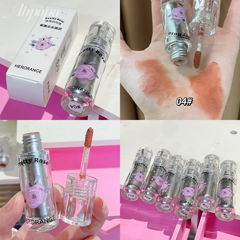 Abpopa Herorange Lip Mud Smooth Daily Basic Lips Make Up Retouch 6 สี