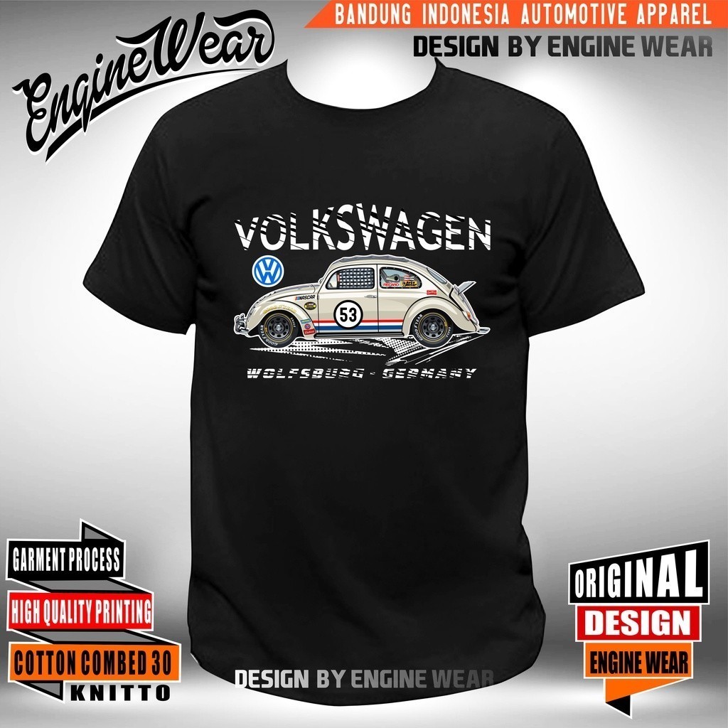 S-5XL เสื ้ อยืด Vw กบเสื ้ อ Vw Beetle Tshirt Volks Wagen Herbie 53 ประเภท 1 รถยนต ์ Hrb