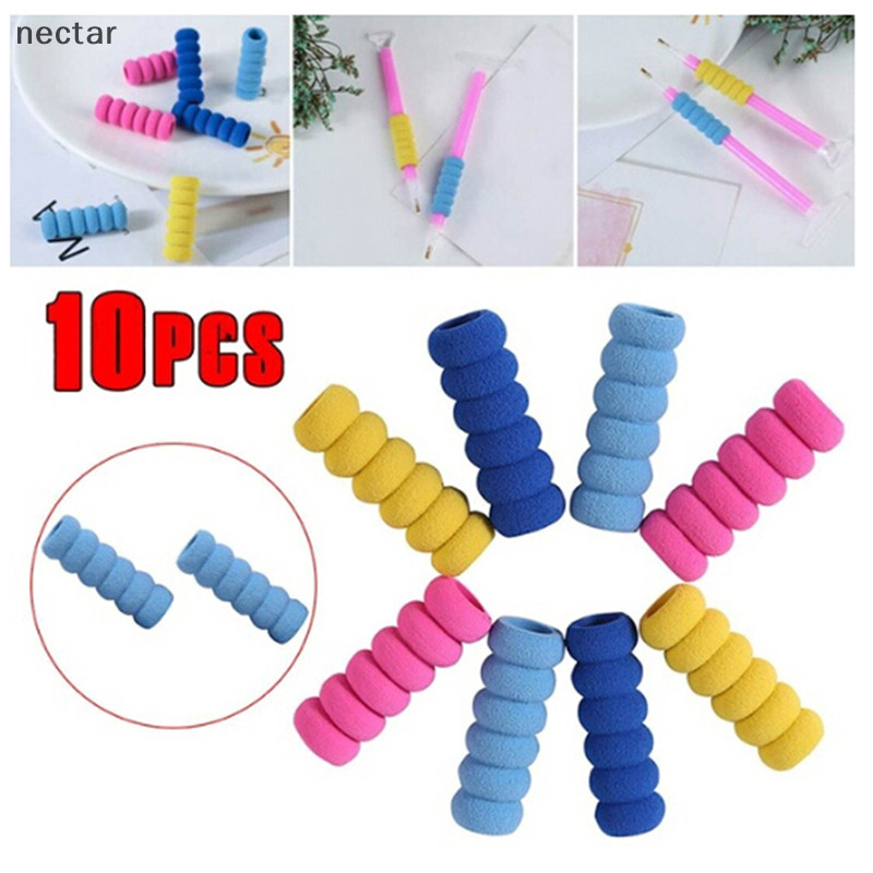 Tar 10 ชิ้นปลอกปากกากันลื่นแบบนุ่มสําหรับเครื่องมือปวดเพชรเจาะปากกาจับ N