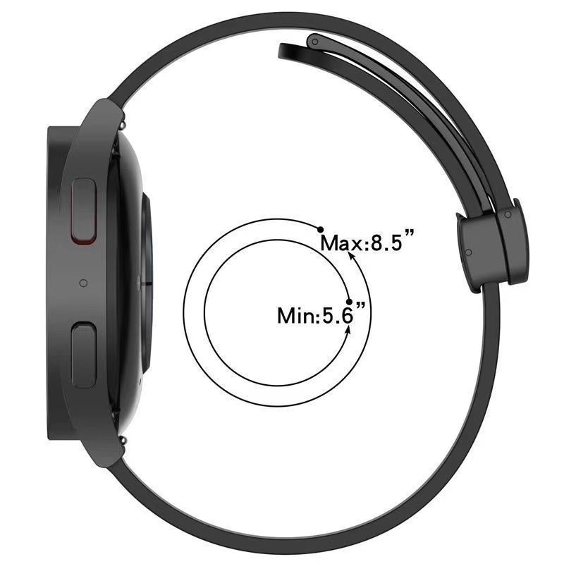 20 มม.22 มม.สายนาฬิกาซิลิโคนหัวเข็มขัดแม่เหล็กกีฬา Quick Release Universal สร้อยข้อมือสําหรับ Samsung Galaxy Watch 3/4/5/5Pro/6