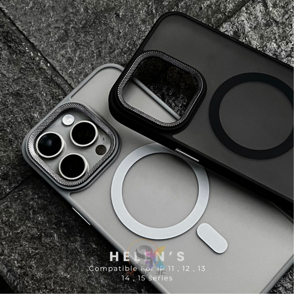 ใหม่หรูหราเลนส์โลหะเคลือบปกป้องเคสโทรศัพท์แม่เหล็กสําหรับiphone 15 14 13 12 11 Pro Maxสีดํากันกระแทกฝาหลัง14Plus 15Plusปลอก