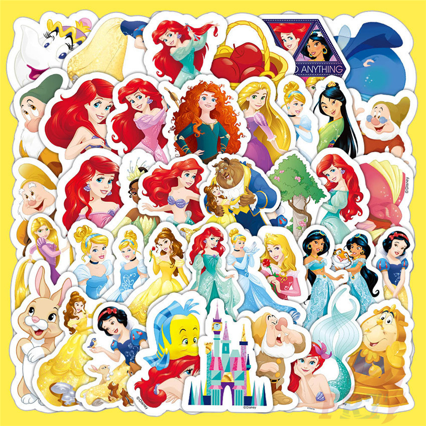 สติ๊กเกอร์รวมเจ้าหญิงดิสนีย์ 06 50 ชิ้น/เซ็ตกันน้ํา DIY Fashion Decals สติ๊กเกอร์ Doodle
