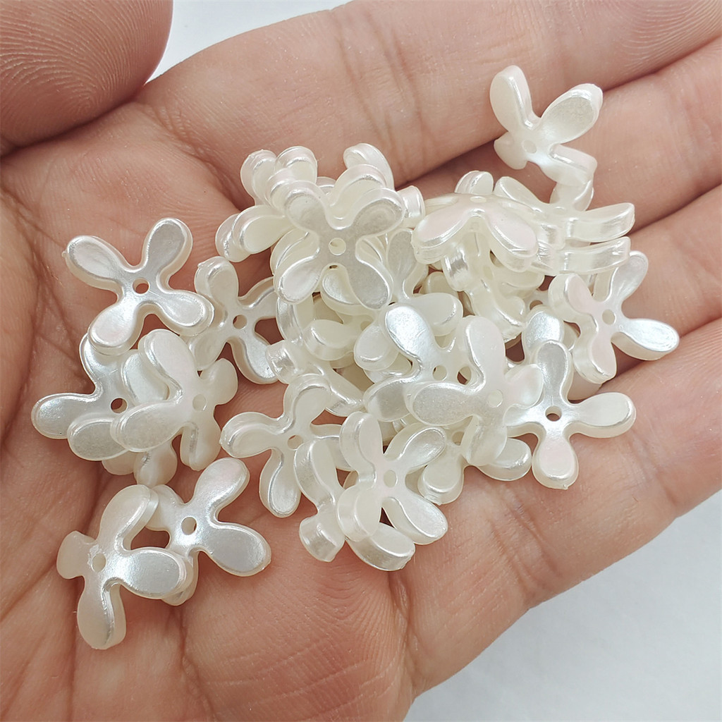 10-50pcs ABS ไข ่ มุกเทียมหลวมลูกปัดผีเสื ้ อดอกไม ้ DIY สําหรับสร ้ อยคอสร ้ อยข ้ อมือจี ้ เครื ่ องประดับทํา - รูปที่ 4