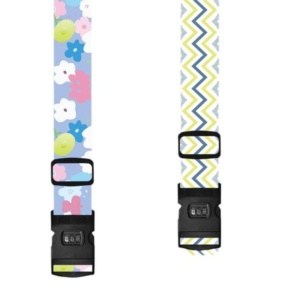 Lemontre เข็มขัดกระเป๋าเดินทาง,หลากสี 1.8M/2M Baggage Bunding Strap,ทนทานดอกไม้ลายบรรจุปลอดภัยสะดวกหัวเข็มขัดกระเป๋าเดินทางอุปกรณ์เสริมการเดินทาง