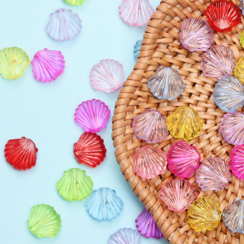 50pcs/100pcs แฟชั ่ นโปร ่ งใสดอกไม ้ หัวใจหลายสไตล ์ ลูกปัดผสมสี DIY ลูกปัดวัสดุเครื ่ องประดับทํา
