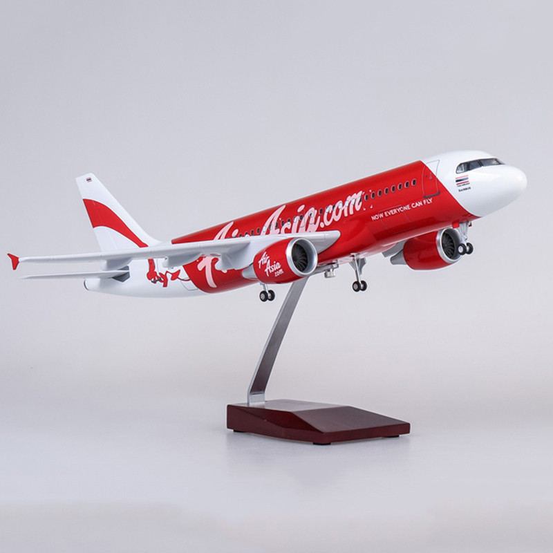 47 ซม.1:80 Air Asia Airbus A320 Neo Cargo เครื่องบินโดยสาร Airbus พร้อมแสงและล้อของเล่นเครื่องบิน