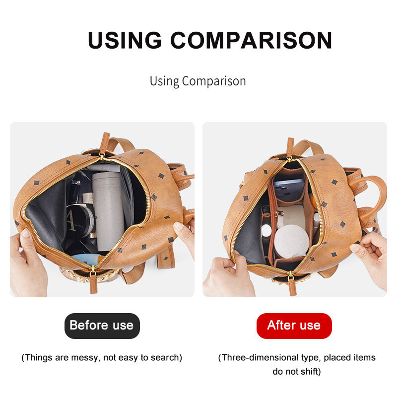 Felt ใส่กระเป๋า Organizer Fit สําหรับ MCM กระเป๋าเป้สะพายหลัง Shaper Shopper กระเป๋าเดินทาง Essential Make Up กระเป๋า