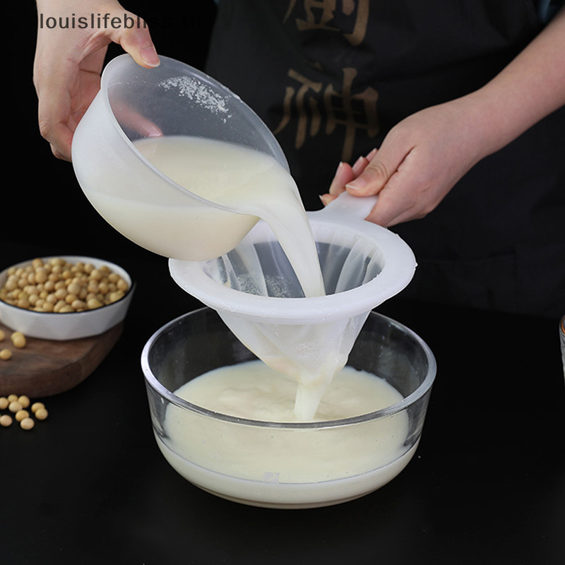 Louislifebliss 80/100/120/200/400 Mesh Ultra-Fine Kitchen Nylon Mesh Strainer Filter Sieve ใหม ่