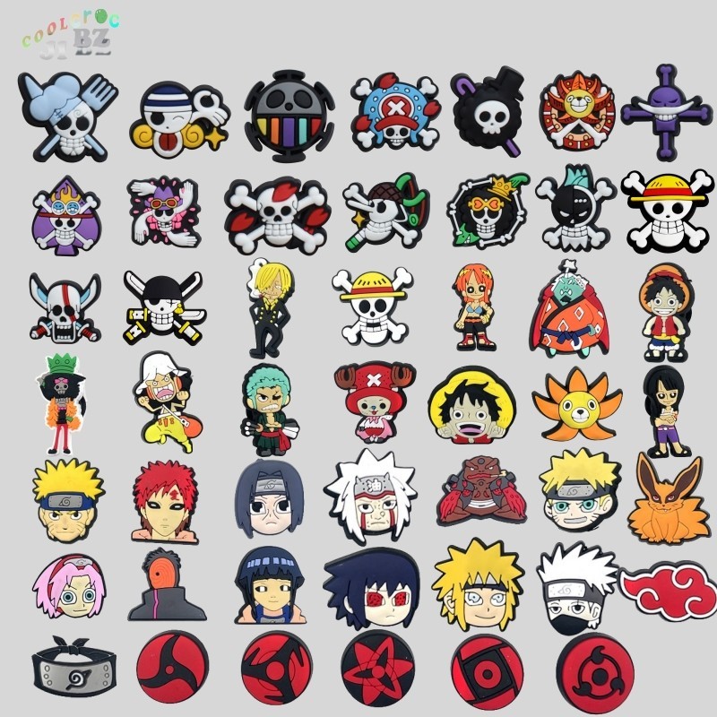 Naruto Series ที่ถอดออกได้อุปกรณ์เสริมรองเท้า Jibbitz สําหรับ Crocs Crocs Accessoreis รองเท้าดอกไม้รองเท้าหัวเข็มขัด PVC กาวนุ่มสวนรองเท้าตกแต่งของขวัญเด็ก