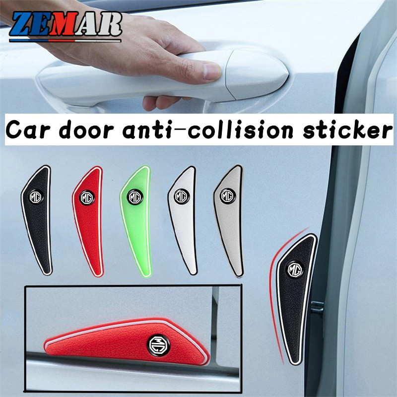4 ชิ้น MG รถประตูด้านข้างขอบสติกเกอร์ป้องกันรถประตูด้านหลังดูกระจก Anti-collision สติกเกอร์ป้องกัน Scratch Protector สําหรับ MG HS ZS EP MG5 MG3 MG4 EV 4 5 6 GM Mulan VS HE