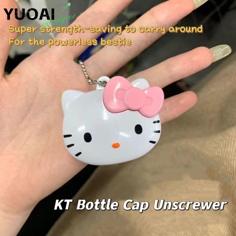 Yuoai ที ่ เปิดพวงกุญแจ , สกรูขวดที ่ เปิดขวด ABS , พวงกุญแจด ่ วนหมุน Hello Kitty ที ่ วางฝาขวด