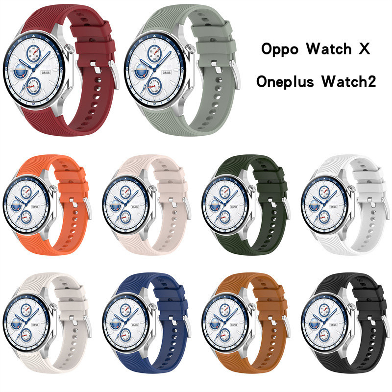 สําหรับ OPPO WATCH X / ONEPLUS WATCH 2 สายสีสันเปลี ่ ยนกีฬาสายรัดข ้ อมือสร ้ อยข ้ อมือซิลิโคน WATCHX WATCH2