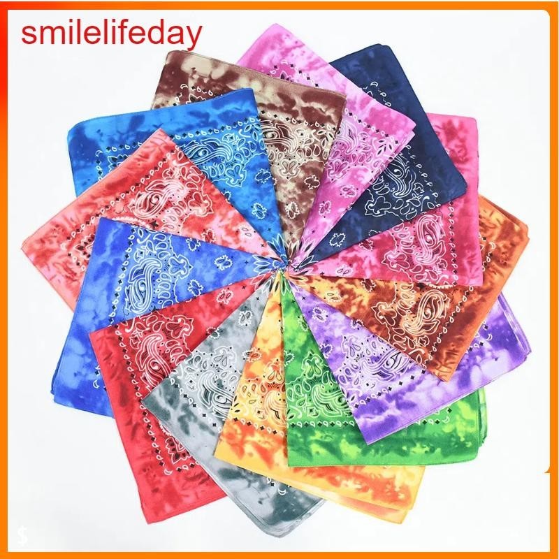 54x54 ซม. Tie Dye Square ผ้าพันคอสําหรับผู้หญิง - สีสัน Paisley รูปแบบผ้าพันคอโพลีเอสเตอร์, ผ้าพันศีรษะแบบนุ่มและผ้าพันคอคอสําหรับ Hip-hop, Street Dance, และกีฬากลางแจ้ง
