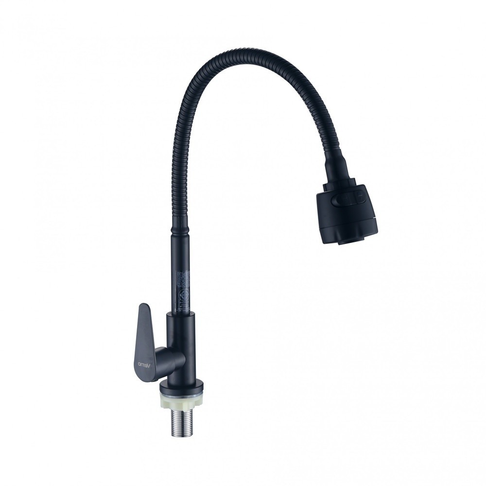 closeofficalshop Verno ก๊อกอ่างล้างจานสแตนแบบติดเคาน์เตอร์ ปรับระดับน้ำได้ รุ่น จีน่า B515-9Aสดำ สิน