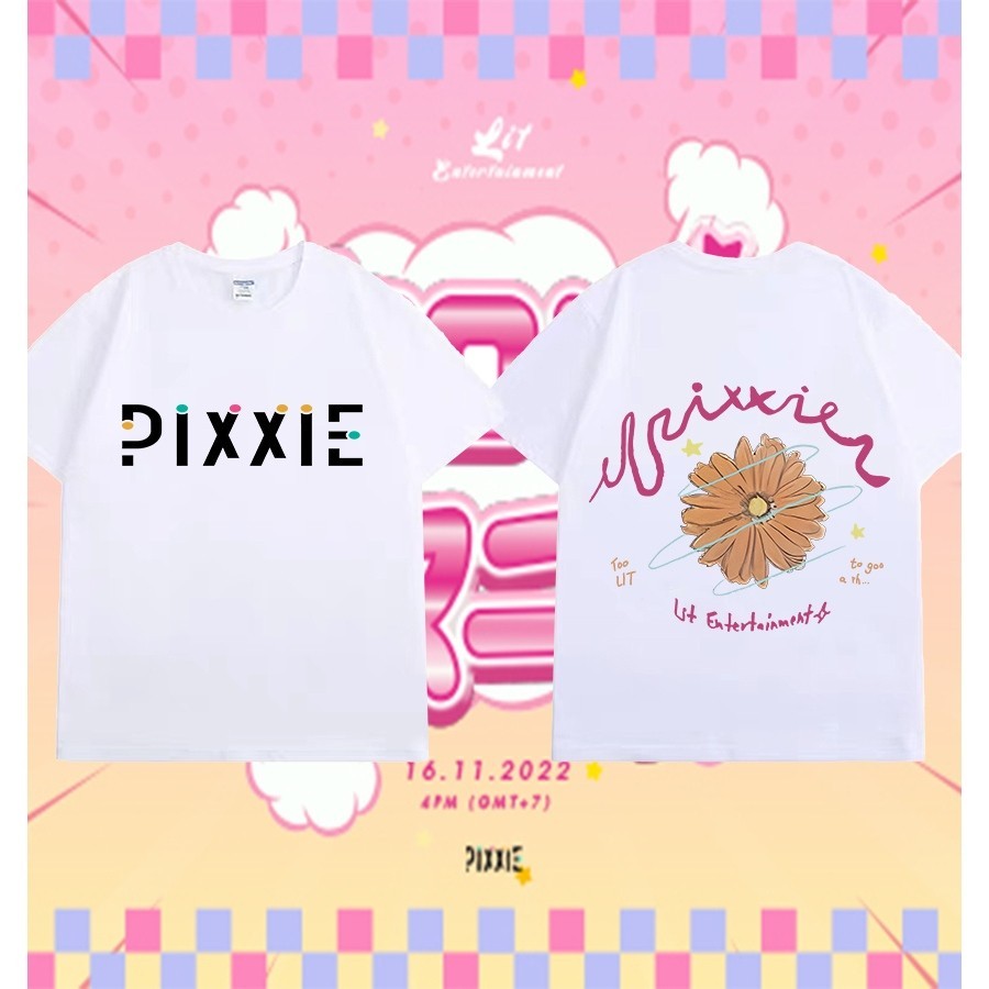 【ส่งจากไทย】 สาวไทยกลุ่ม Pixxie เสื้อยืดแฟชั่นนักร้องป๊อปเสื้อยืดผ้าฝ้าย 100% NO.8