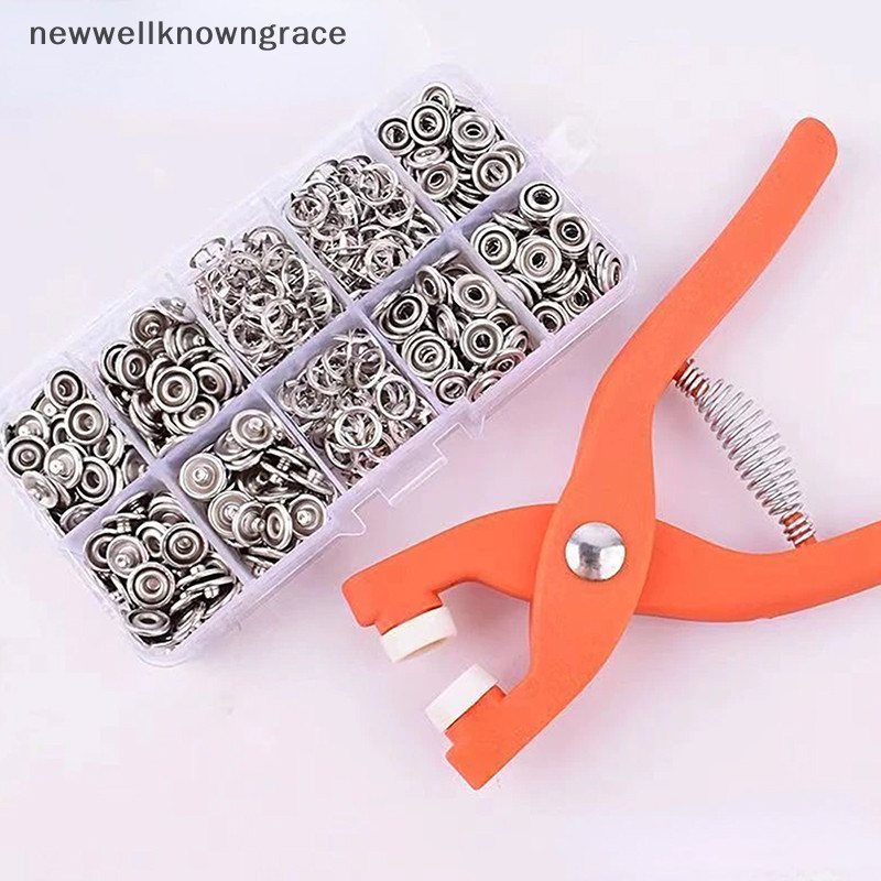 Newwellknowngrace 50/100PCS Plier เครื่องมือปุ่มเย็บผ้าโลหะหัวเข็มขัดห้ากรงเล็บโลหะ Snap ปุ่มเสื้อผ้า Stitch ฟรี Fastener ความปลอดภัยเย็บเครื่องมือ TH