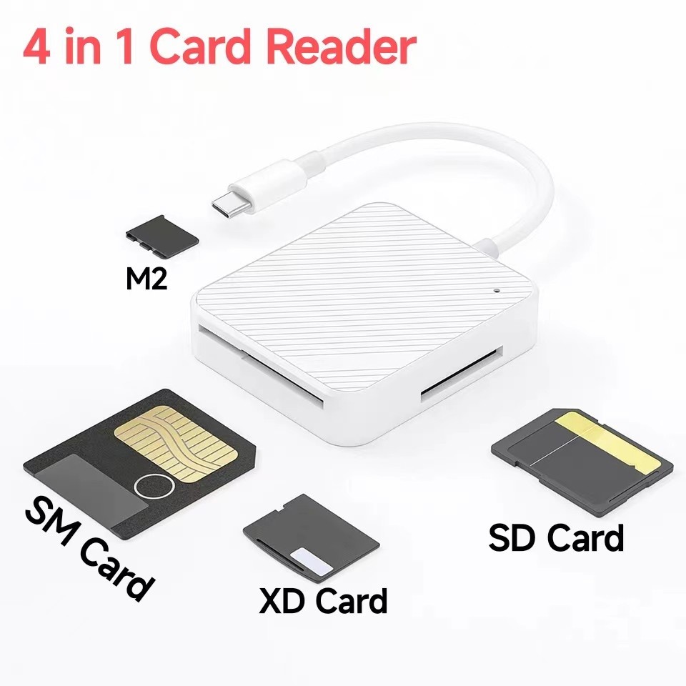 4 in 1 SM XD M2 SD การ์ดหน่วยความจํา USB Type C สมาร์ท Media OTG อะแดปเตอร์สําหรับ iOS Andriod โทรศัพท์มือถืออุปกรณ์เสริม