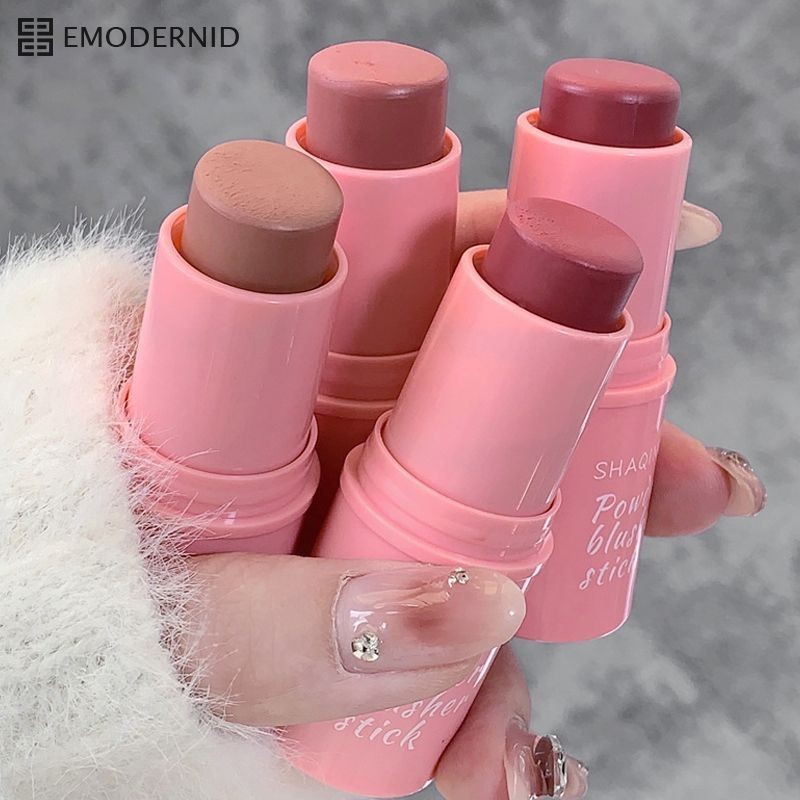 Shaqinuo บลัชออนติด ครีมสีสวย ปัดแก้ม อิ่มตัวตามธรรมชาติ เนื้อแมตต์ กันน้ํา สีกุหลาบ 4g