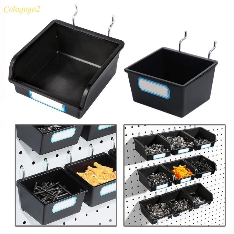 Cologo2 ที่มีประสิทธิภาพ Pegboard ถังเก็บพร้อมตะขอและฉลากปฏิบัติ Peg Board ตะกร้าที่มีประสิทธิภาพฮาร์ดแวร์เก็บ Sol