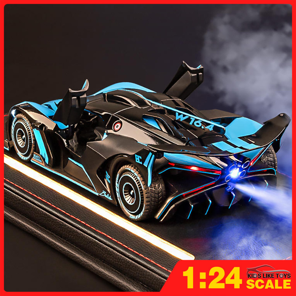 Klt 1:24 Bugatti Bolide Supercar โลหะของเล่นรถDiecastรถสําหรับชายเด็กจําลองเสียงLight Effectของขวัญงานอดิเรกคอลเลกชัน