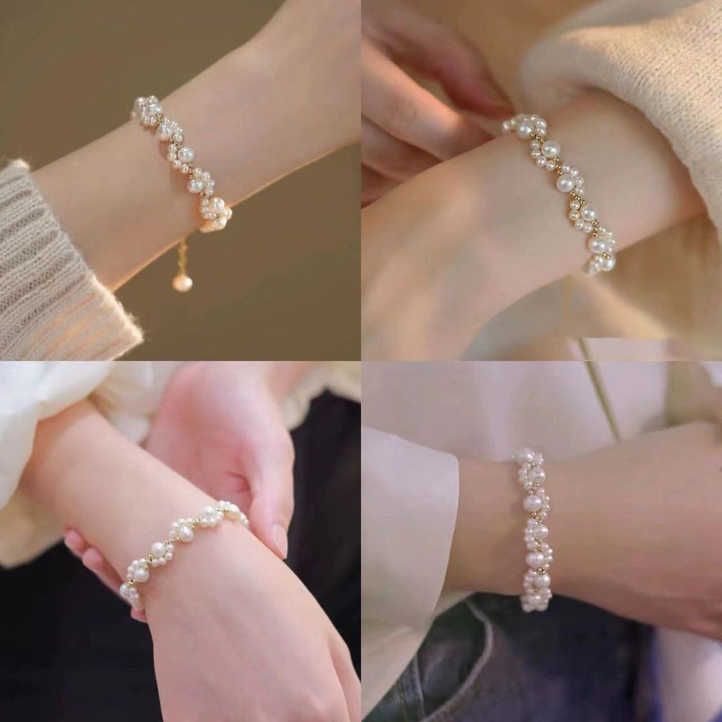 สร้อยข้อมือกรงเล็บแมวหวานและน่ารักสําหรับผู้หญิงสร้อยข้อมือมุกนิชแสงหรูหราระดับไฮเอนด์ 2024 เครื่องประดับมือสไตล์ใหม่