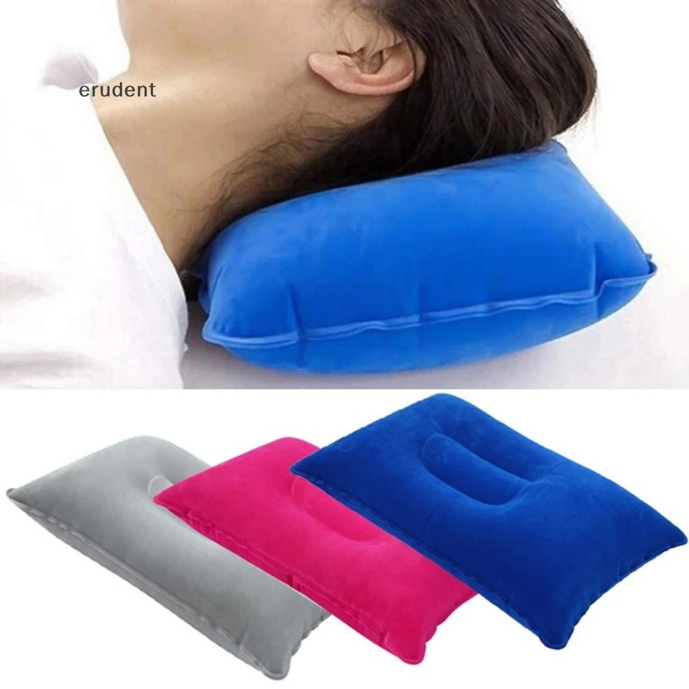 Erudent PVC แบบพกพา Ultralight Inflatable Air หมอนคอสนับสนุน Headrest Camping Sle ใหม่