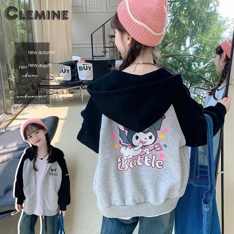 Clemineเคลมีน แจ็คเก็ตเด็กการ์ตูน ชาม คลุมด้วยผ้ากีฬาลําลองอเนกประสงค์ขนาดกลางและเด็กโตแจ็คเก็ต