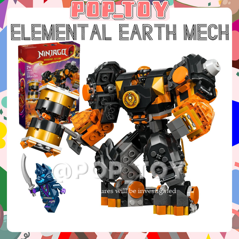Ninjago Seriesmoc 71806 Coles Elemental Earth Mech Building Blocks Assembly การศึกษารุ่นของเล่นเด็กสาวของขวัญ