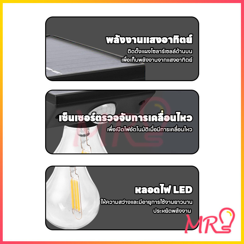 หลอดไฟติดผนัง YT-819 ใช้พลังงานแสงอาทิตย์100% เหมาะสำหรับติดผนังรั้ว สวนโคมไฟผนังโคมไฟถนน - รูปที่ 7