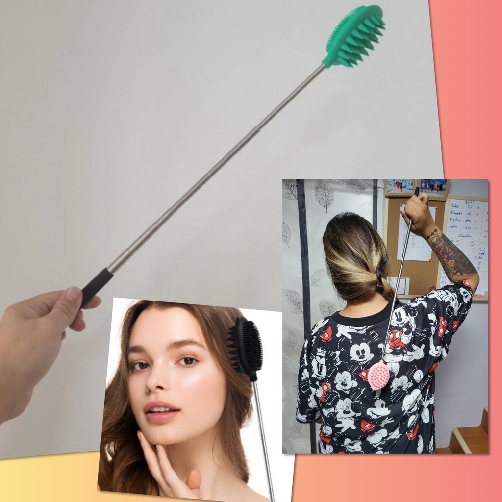 ✨ ไม้เกาหลัง ซิลิโคน หัวใหญ่ 2 แบบ ปรับสั้น-ยาว ยืดหดได้ เกามันสะใจ แก้คัน เกาหัว สแตนเลส ขนาดพกพา เกรดพรีเมี่ยม ✨ - รูปที่ 4