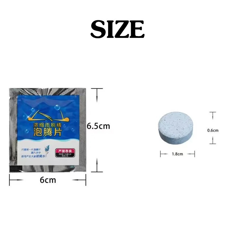 น้ำยาเช็ดกระจก เม็ดน้ำยาทําความสะอาดกระจกรถยนต์ น้ำยาเติมหม้อพักน้ำล้างกระจก เม็ดฟู่เช็ดกระจก ​1 ชิ้นน้ำยา 4 ลิตร - รูปที่ 5