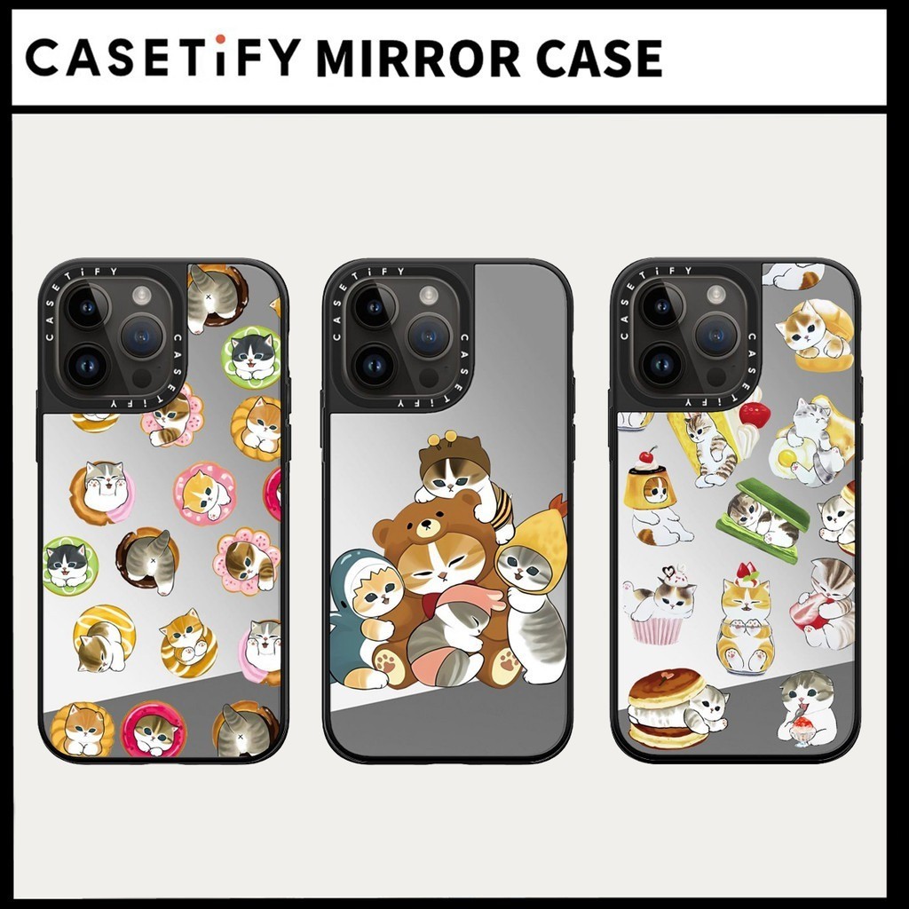 น่ารักโดนัทแมว casetif mofusand กระจกเคสโทรศัพท์สําหรับ IPhone 16 15 14 13 12 11 PRO Max 12 mini 14 plus 15 PRO XS XSMax XR กรณีครอบคลุมกันกระแทกป้องกัน Hard Matte Cover