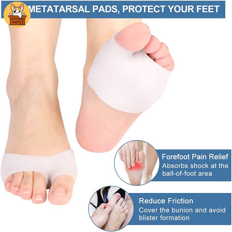 Am-az2pcs ซิลิกาเจล Forefoot Pad Metatarsal Pads สําหรับเท้าเบาหวานและ Mortons Neuroma แคลลัส Blisters ป้องกันปวดเท้าบรรเทา