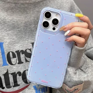 Dots Candy เคสโทรศัพท์สําหรับ iPhone 17ProMax 16Pro 15 14 13 12 Pro Max ครอบคลุมเต็มรูปแบบกันกระแทก Double Layer ป้องกันอะคริลิค