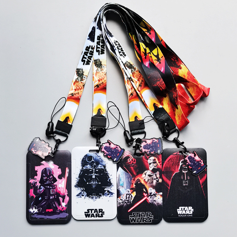 การ์ตูนอะนิเมะ ที่ใส่บัตรรถบัส Star Wars พร้อมเชือกแขวน ป้ายทํางาน การ์ดหน้าอก