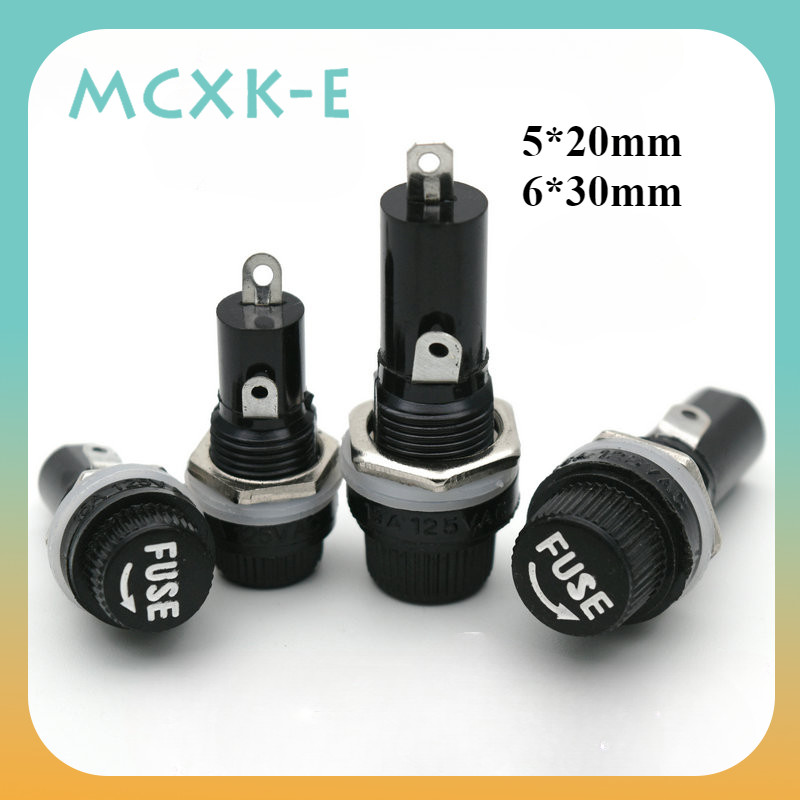 5 ชิ้นแก้วฟิวส์ผู้ถือ 5x20 6*30 ประกันภัย Tube ซ็อกเก็ตฟิวส์สําหรับประกันแผง Mount ฟิวส์ผู้ถือ
