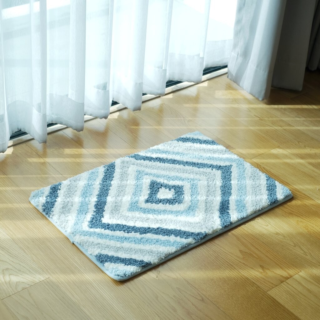 Omocha | (รูปทรงเลขา-Geometric) Bathroom mat พรมหน้าห้องน้ำขนนุ่ม รูปทรงเรขาคณิต