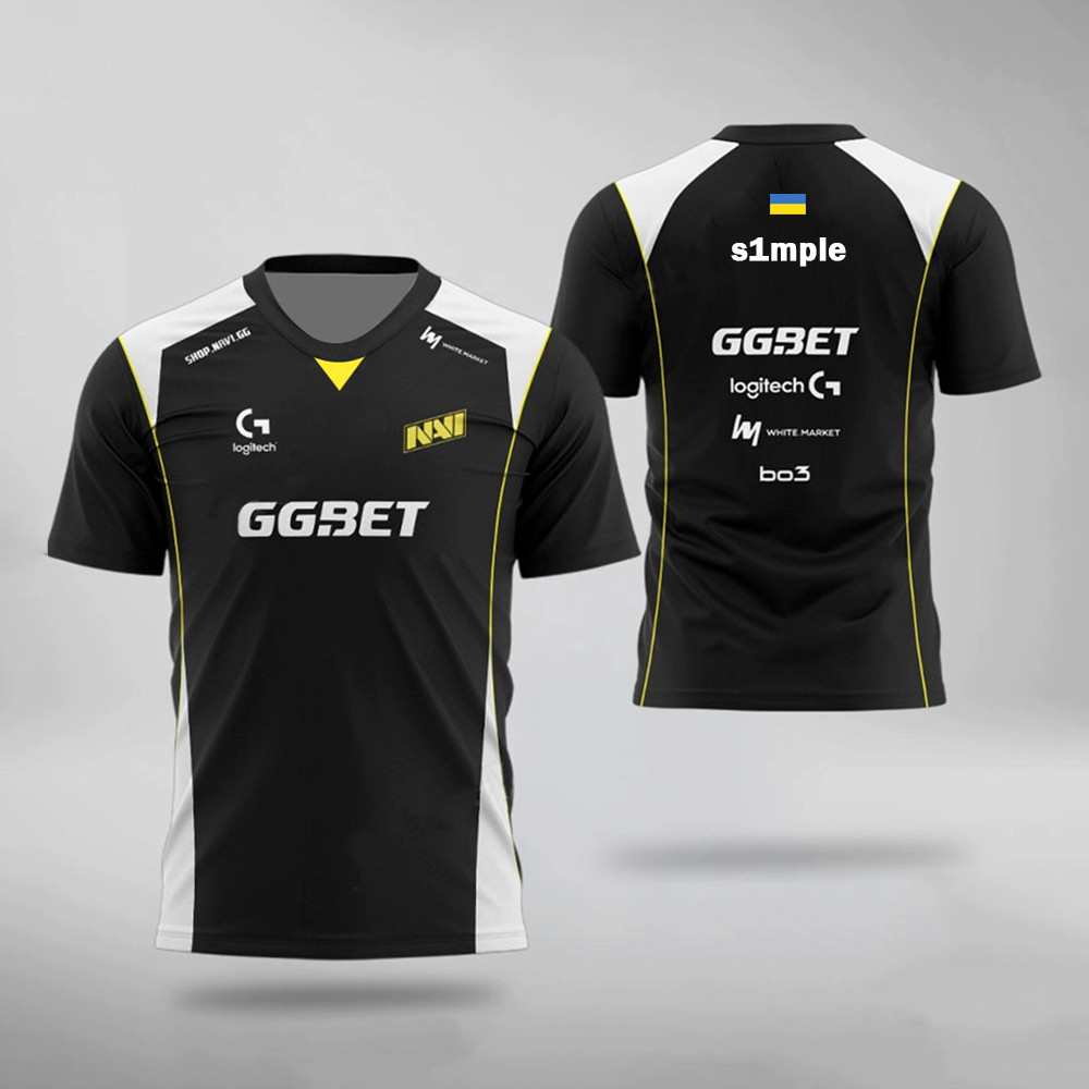 CS2 Esports ทีม Navi 2025 ใหม่เครื่องแบบ CS GO เสื้อ S1mple T เสื้อ Aleksib Gamers Tops Street สวมใส