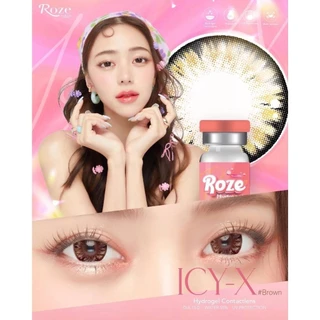 Hydrogel คอนแทคเลนส์ (บิ๊กอาย) 🔥Icy X🔥(Rozelens) สี : Brown / Gray รายเดือน มีค่าสายตา