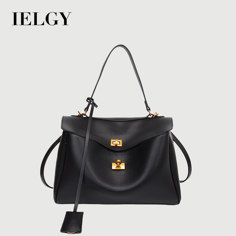 IELGY French High-End Texture Soft Surface Tote Bag Simple Large-ความจุอารมณ์รักแร้ Order ไหล่ Commuter Messenger กระเป๋า