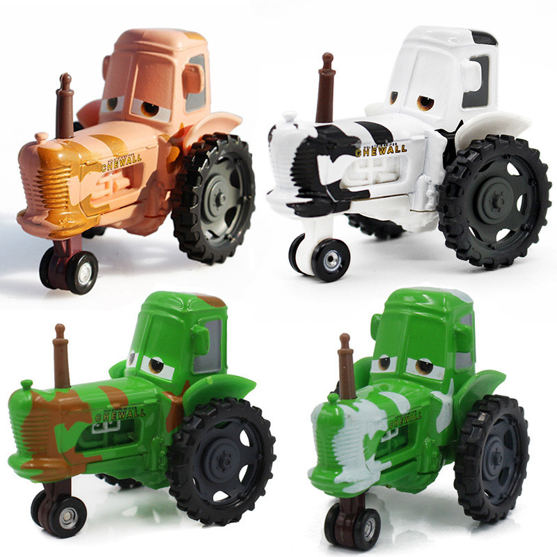 Disney Pixar Cars 2 3 Lightning McQueen Cars 2: The Green Milk White Cow Tractor เด็กโลหะผสมการ์ตูนจ
